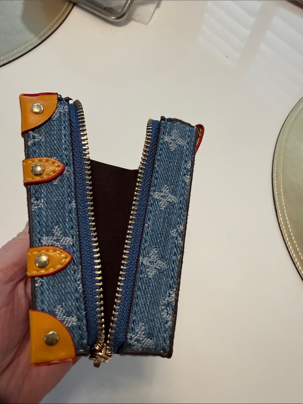Brand New Designer Inspired Mini Suitcase - Denim & Black - Picture 2 of 8